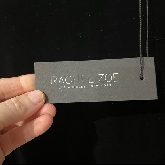 COPY - Rachel Zoe black faux velour long sleeve belt Excellent top size large - Picture 4 of 10